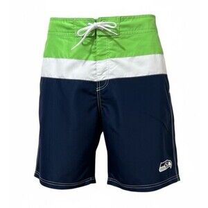 NFL TEAM APPAREL SEATTLE SEAHAWKS FULLY LINED SWIM TRUNKS MENS LARGE POCKETS